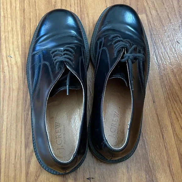 J. Crew Black Leather Oxfords size 7.5 - Picture 2 of 6